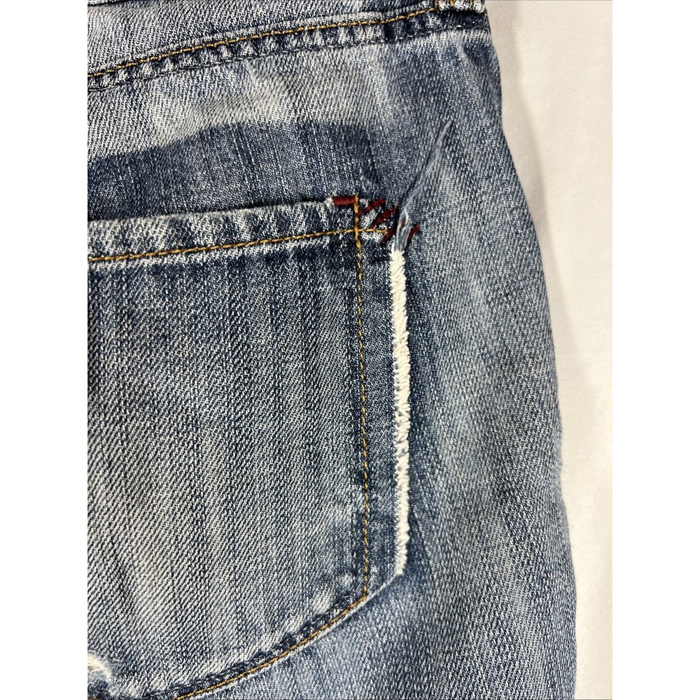 Ann Taylor LOFT Jeans Womens 0 Blue Boyfriend Button Fly Distressed 25/0 - Picture 8 of 16